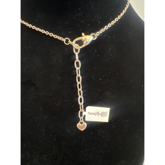 BRIGHTON DAZZLING LOVE WHITE HEART REVERSIBLE PENDANT NECKLACE NEW WITH TAGS - Picture 5 of 10